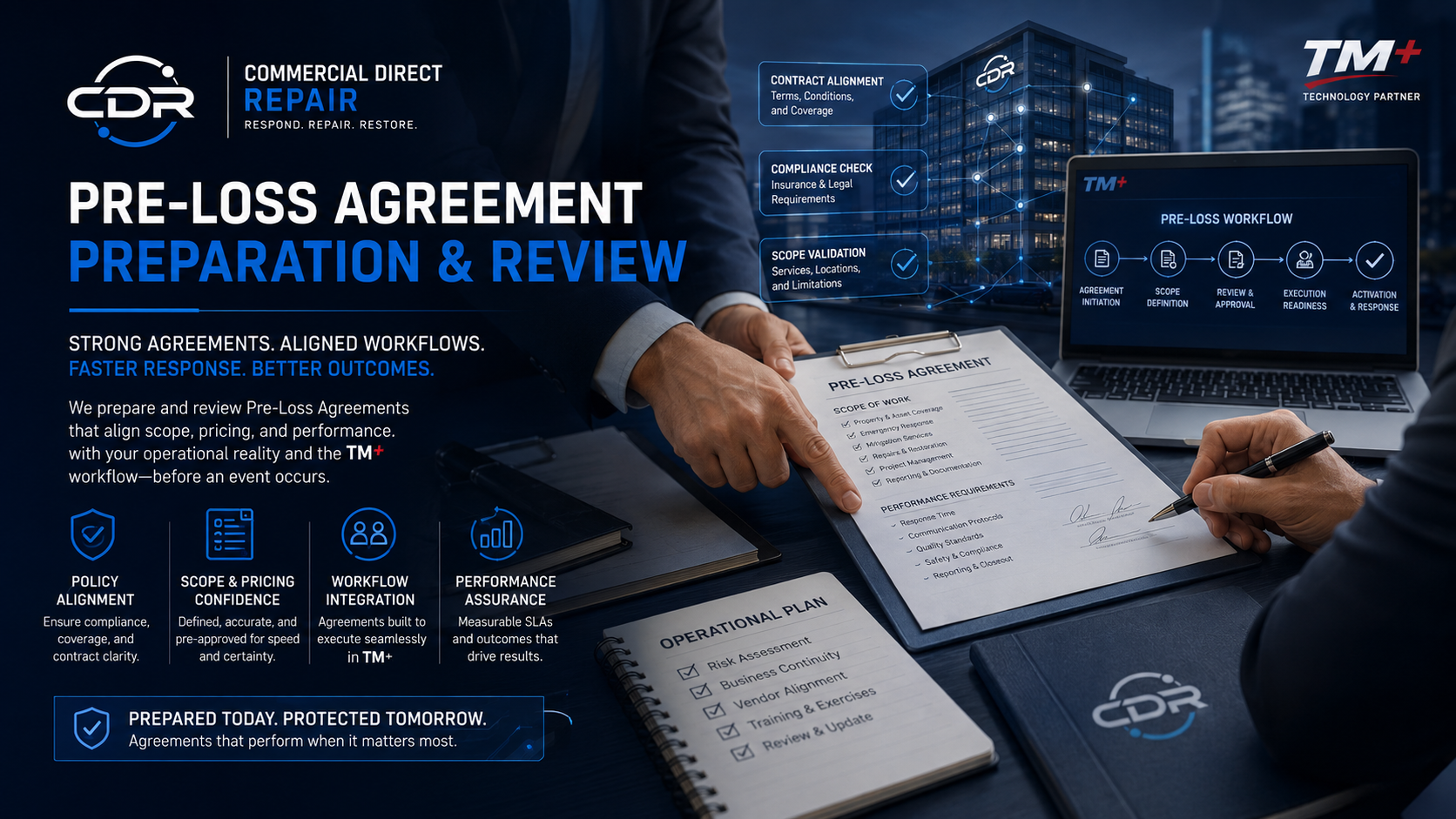 Pre-loss agreement visual